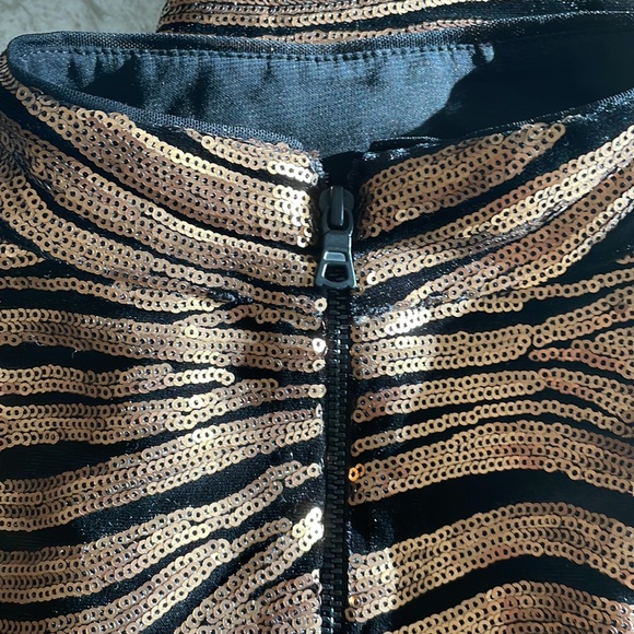 Alice and Olivia Inka Sequin Animal Print Sheath Dress Velvet reformation - Picture 10 of 11